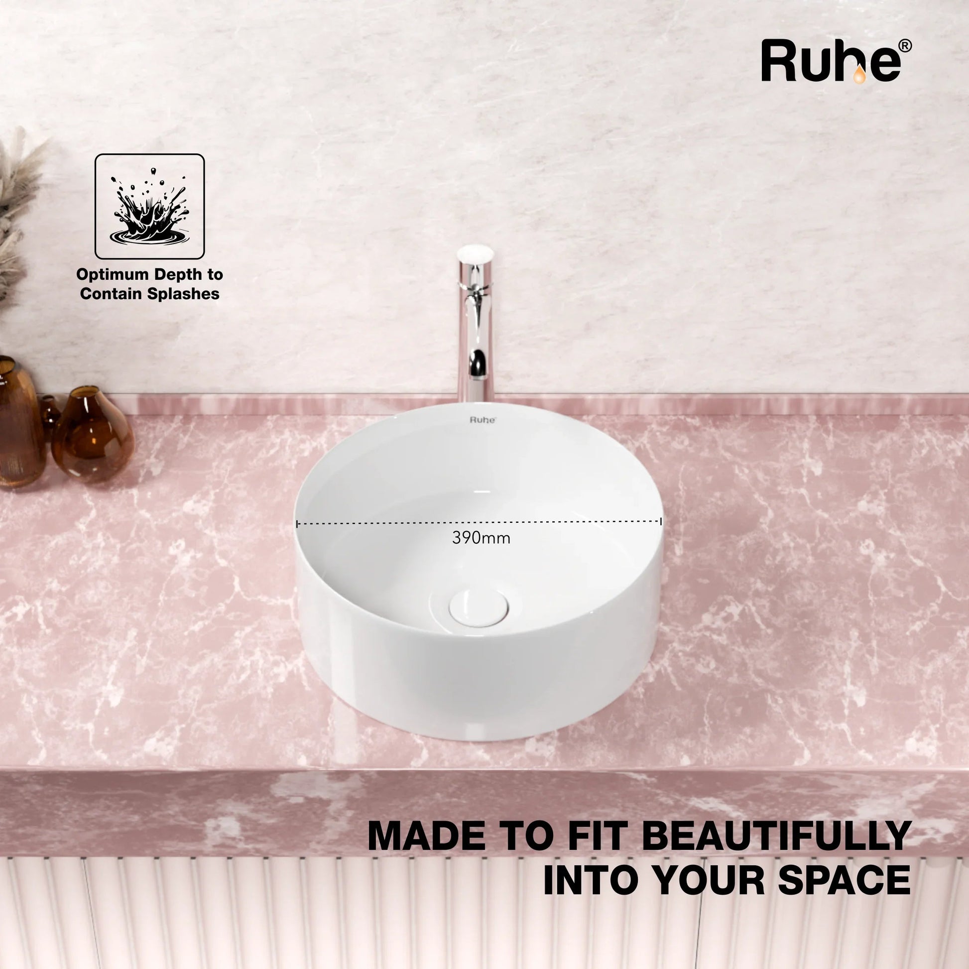 Zosma Table-Top Wash Basin (depth)