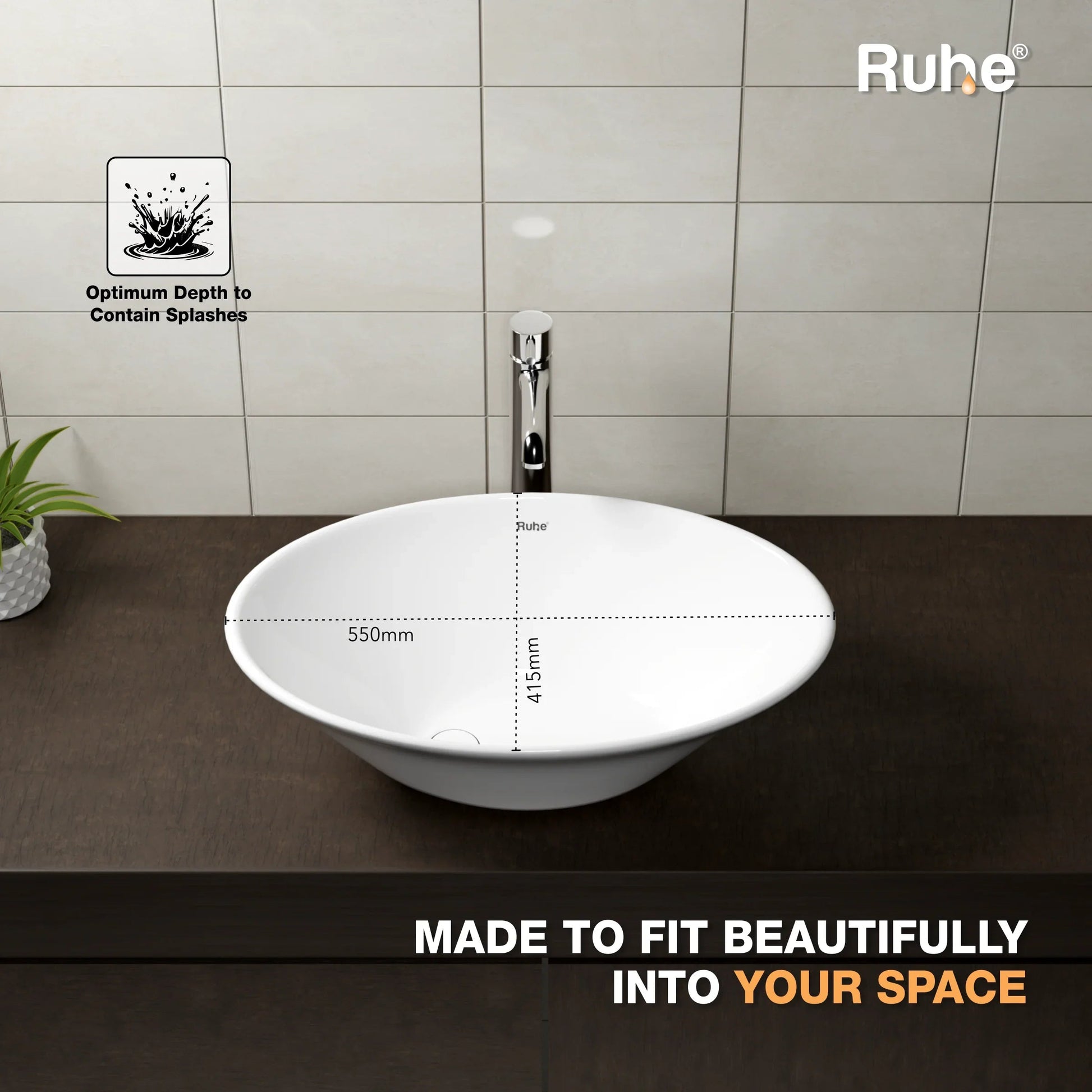 Icon Table Top Wash Basin (depth)