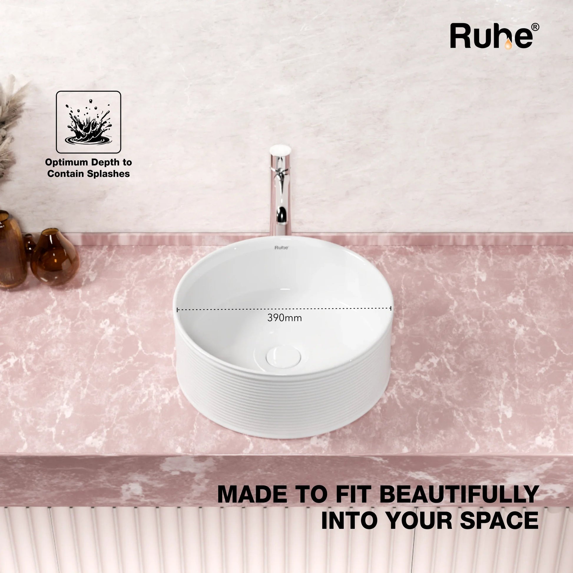 Diya Table-Top Wash Basin (depth)