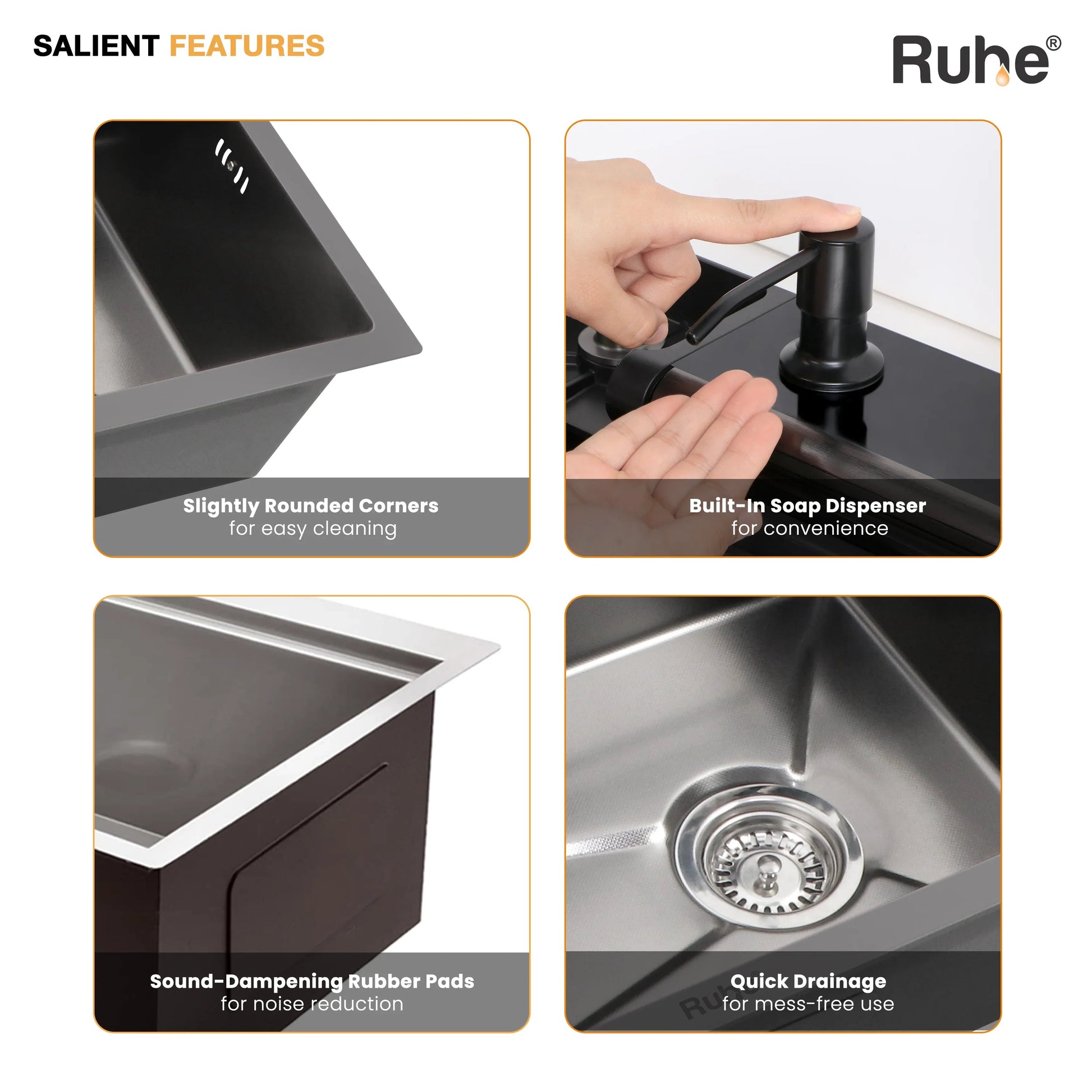 Opera Smart Kitchen Sink (30 x 18 x 9 Inches) Features