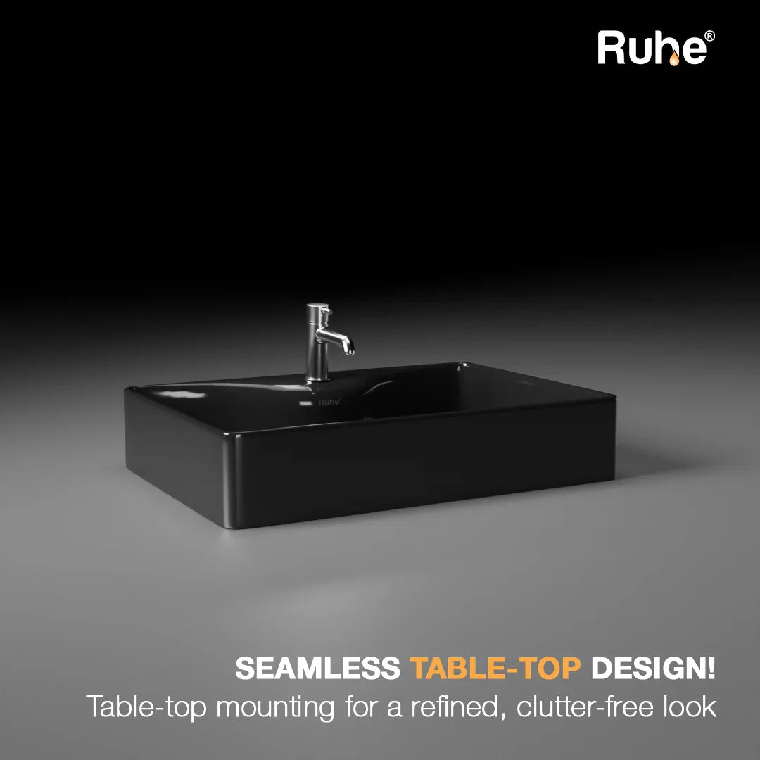 Swift Table-Top Wash Basin Black (Clutter free look) 