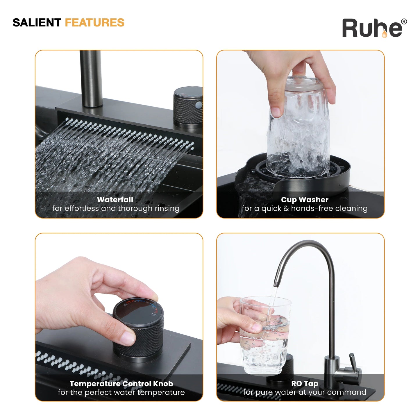 Nano Smart Kitchen Sink (30 x 18 x 9 Inches) Features