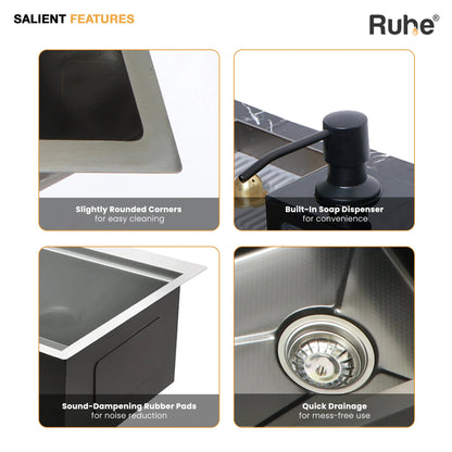 Piano Smart Kitchen Sink (30 x 18 x 9 Inches) Salient Features