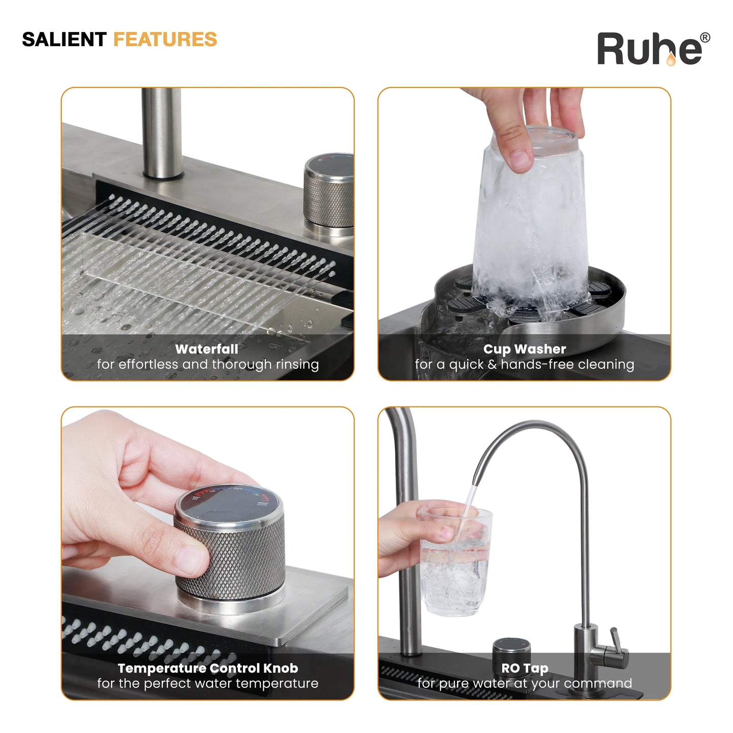 Nano Silver Smart Kitchen Sink (30 x 18 x 9 Inches) Salient Features