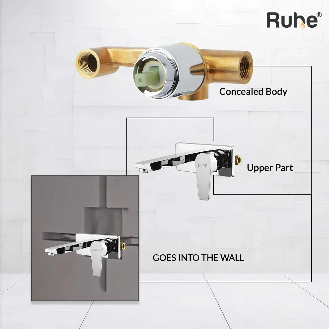 Elixir Single Lever Wall-mount Wash Basin Mixer Tap (Complete Set) - by Ruhe