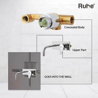 Eclipse Single Lever Wall-mount Wash Basin Mixer Tap (Complete Set) - by Ruhe