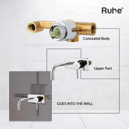 Kara Single Lever Wall-mount Wash Basin Mixer Tap (Complete Set)