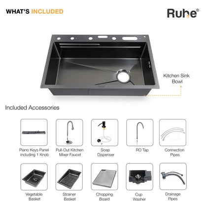 Opera Smart Kitchen Sink (30 x 18 x 9 Inches) Pressure Pump Recommended