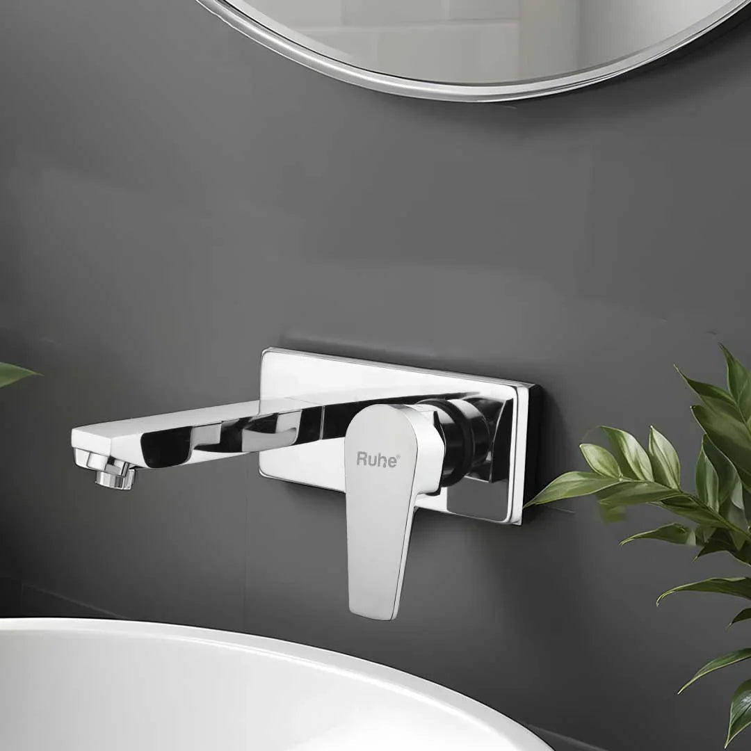 Elixir Single Lever Wall-mount Wash Basin Mixer Tap (Complete Set) - by Ruhe