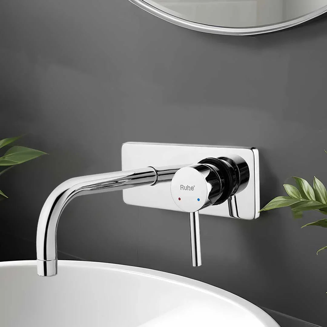 Kara Single Lever Wall-mount Wash Basin Mixer Tap (Complete Set) - by Ruhe