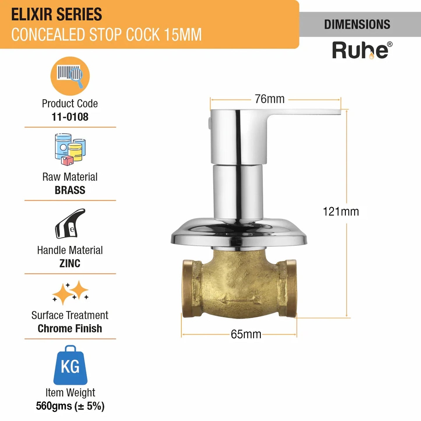 Elixir Concealed Stop Valve