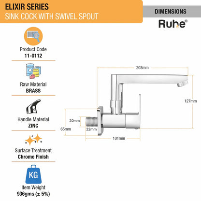 Wall-mount Kitchen Sink Tap with Swivel Spout