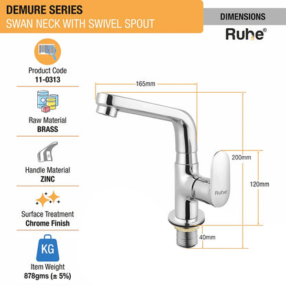 Demure Deck Mount Wash Basin Tap with Swivel Spout