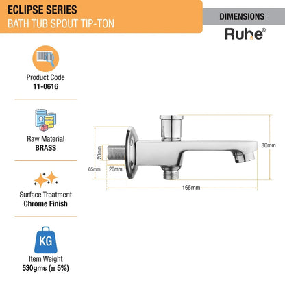 Eclipse Bathtub Tap with Tip-Ton Button (Only Spout)