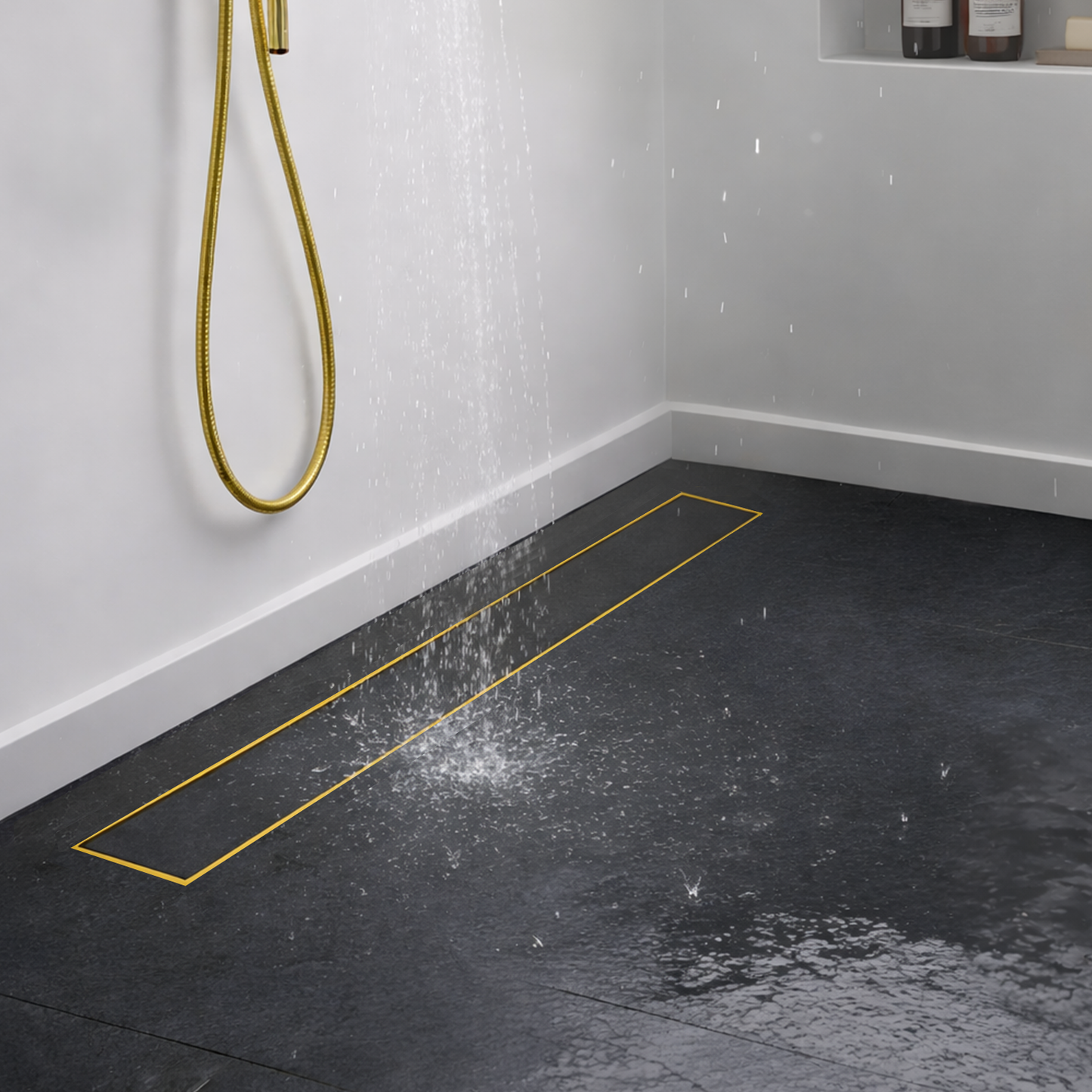 Tile-Insert Shower Drain Channel Coloured (4 Inches)
