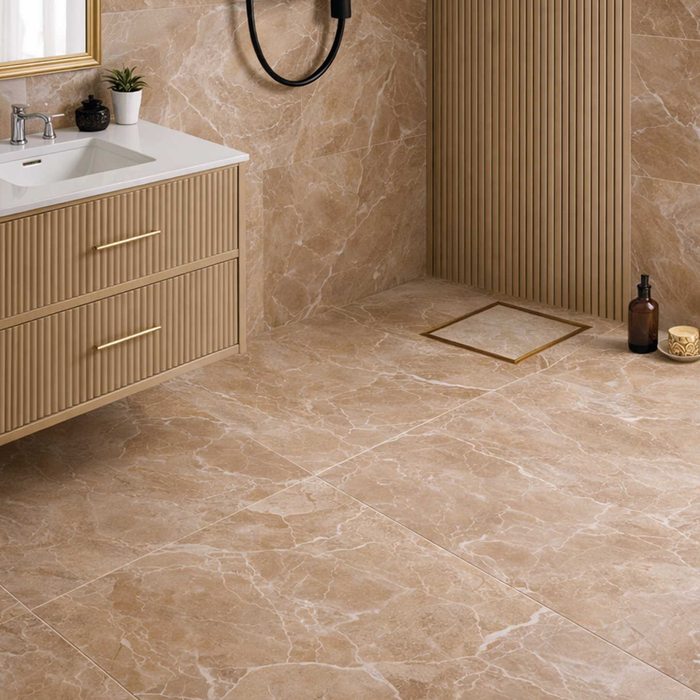 Tile-Insert Shower Drain Channel (5 x 5 Inches)