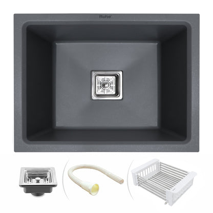 Quartz Single Bowl Kitchen Sink (21 x 18 x 9 Inches)