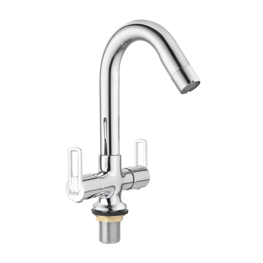 Kubix Deck-mount Wash Basin Mixer Tap with Small Swivel Spout (12") - by Ruhe