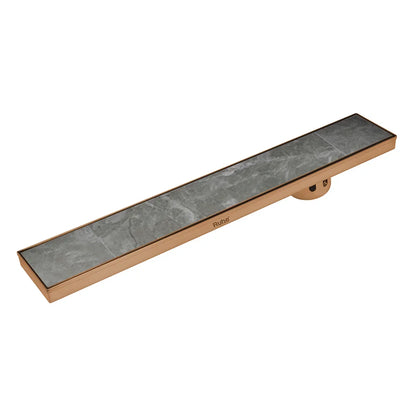 Marble-Insert Shower Drain Channel (4 Inches)