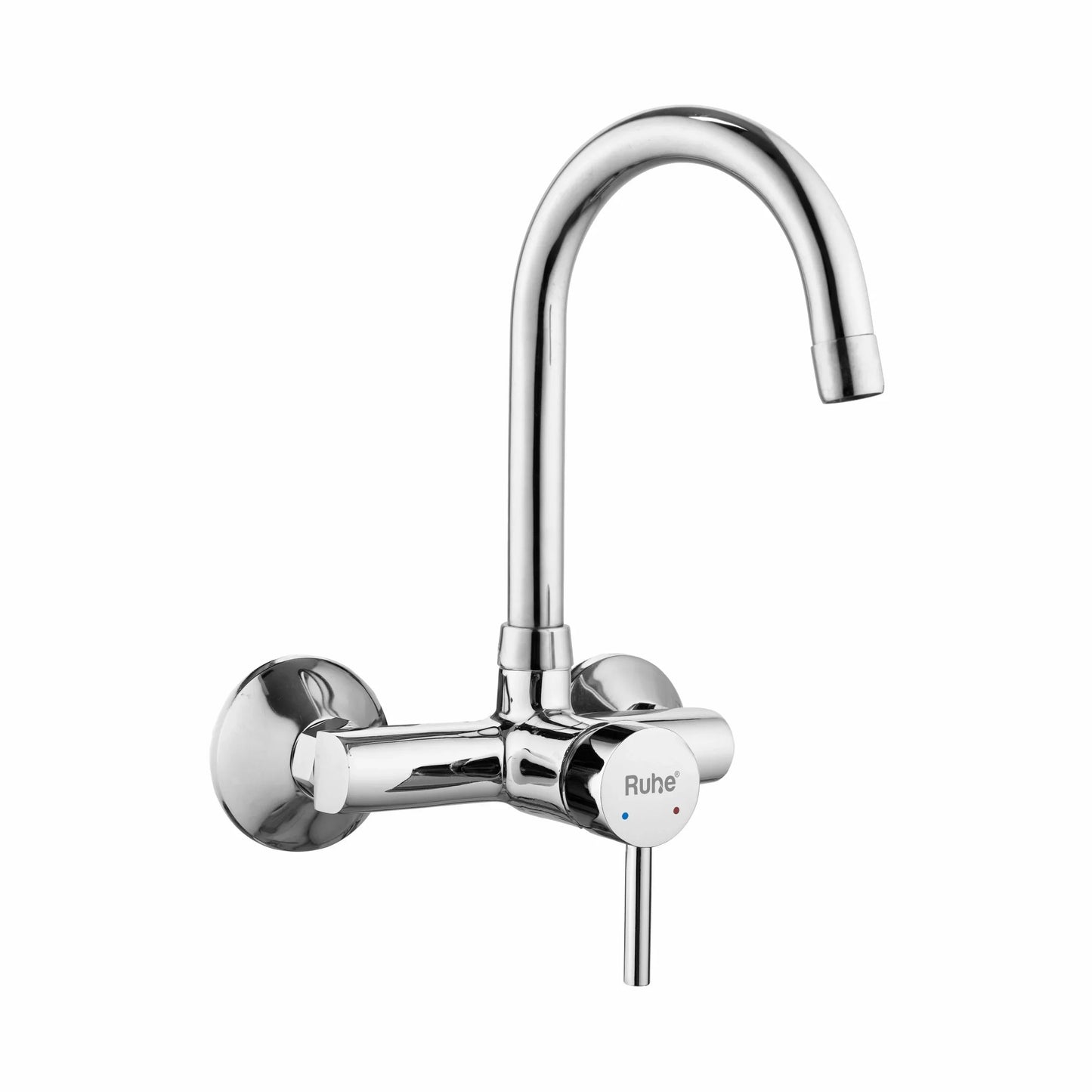 Kara Single Lever Wall-mount Kitchen Sink Mixer Tap with Medium Swivel Spout (15") - by Ruhe