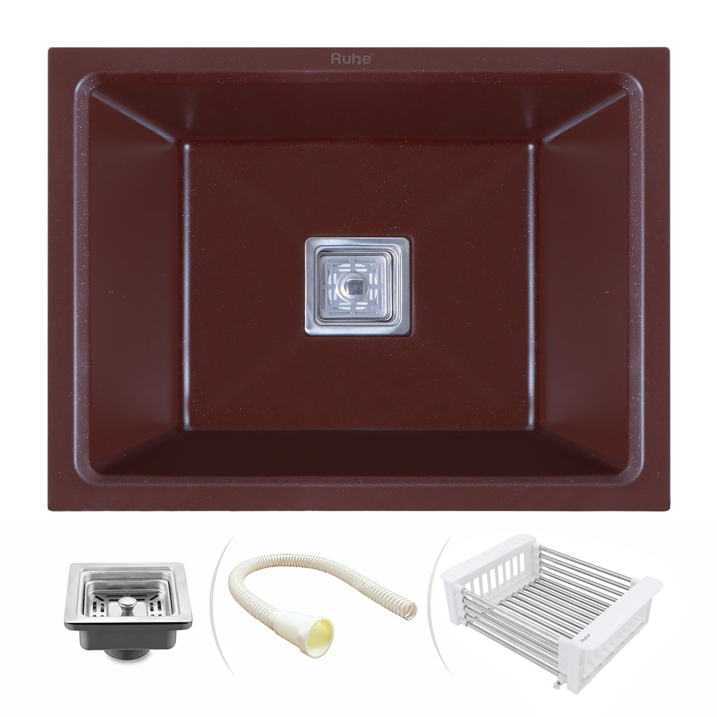 Quartz Single Bowl Kitchen Sink (21 x 18 x 9 Inches)
