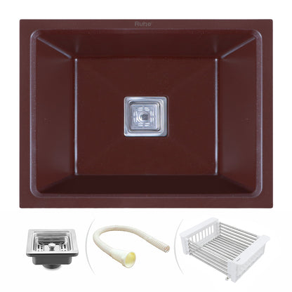 Quartz Single Bowl Kitchen Sink (21 x 18 x 9 Inches)