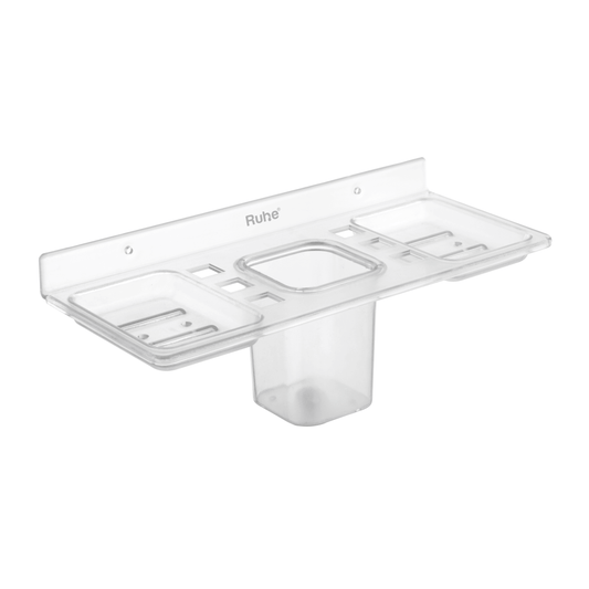 4 in 1 Tumbler Cum Toothbrush Holder cum 2 Soap Dish - by Ruhe - Ruhe