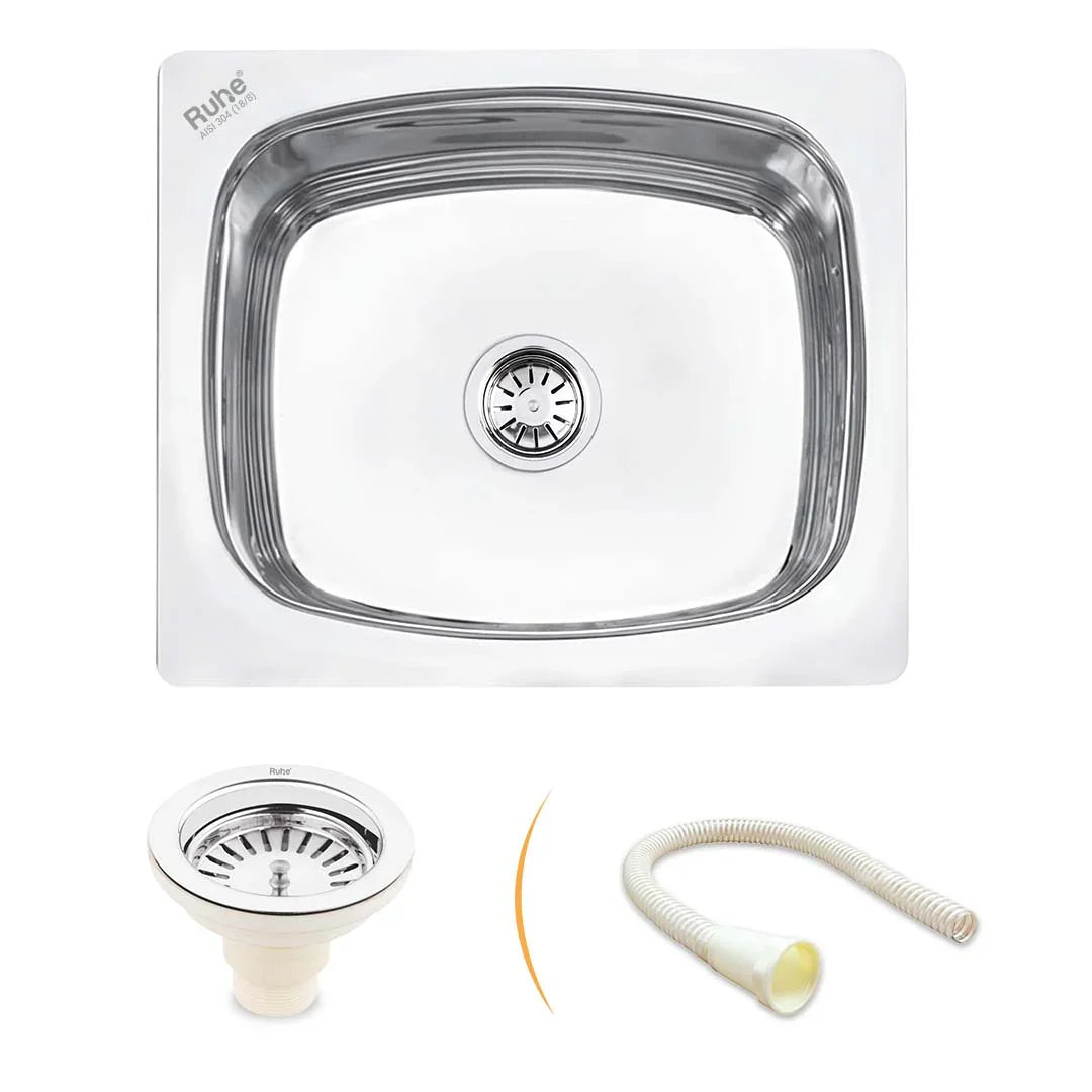 Oval Single Bowl Kitchen Sink (21 x 18 x 8 Inches)