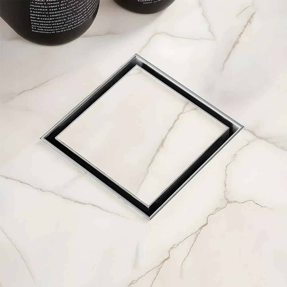 Tile-Insert Shower Drain Channel (4 x 4 Inches)