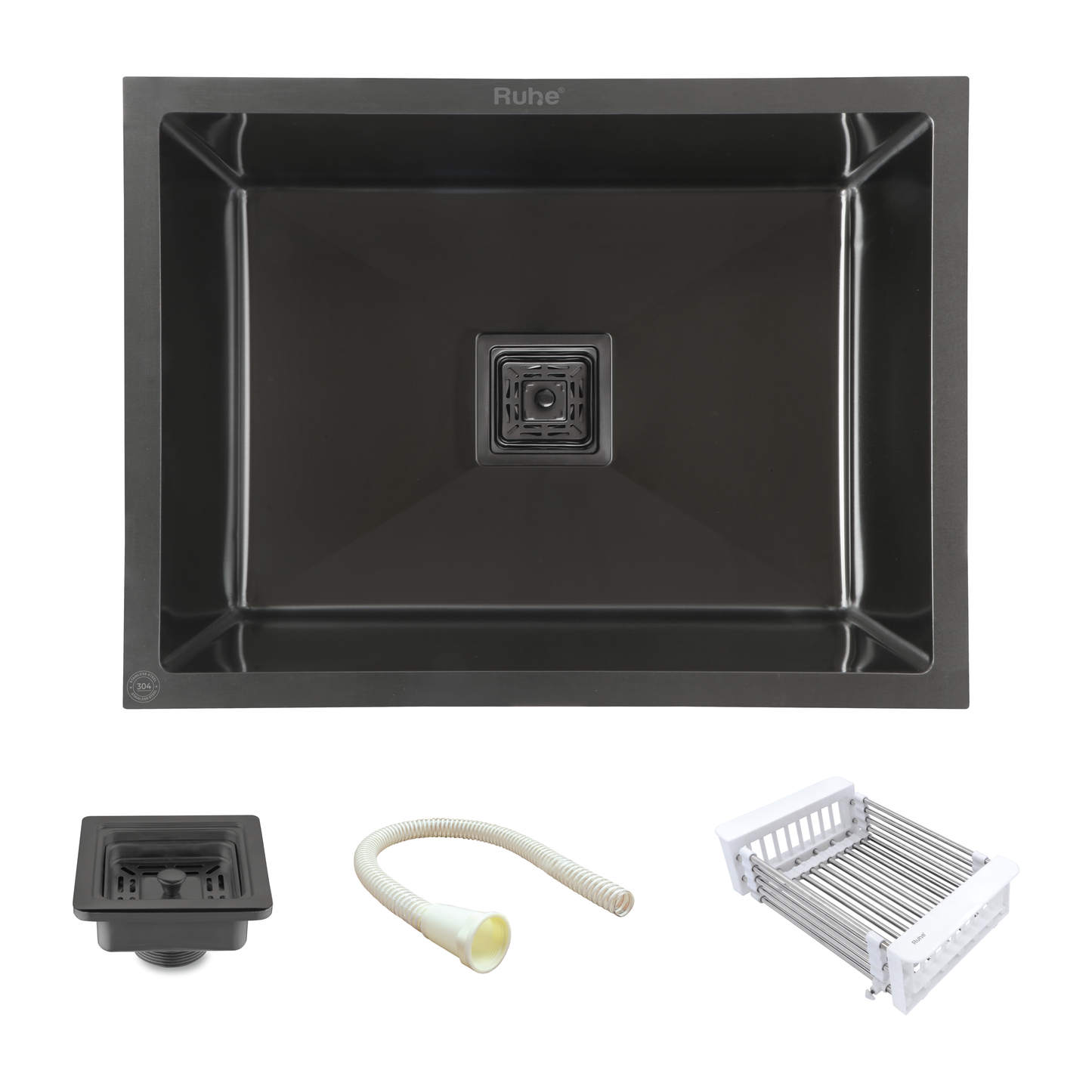 Handmade Single Bowl Kitchen Sink Black (24 x 18 x 10 Inches)