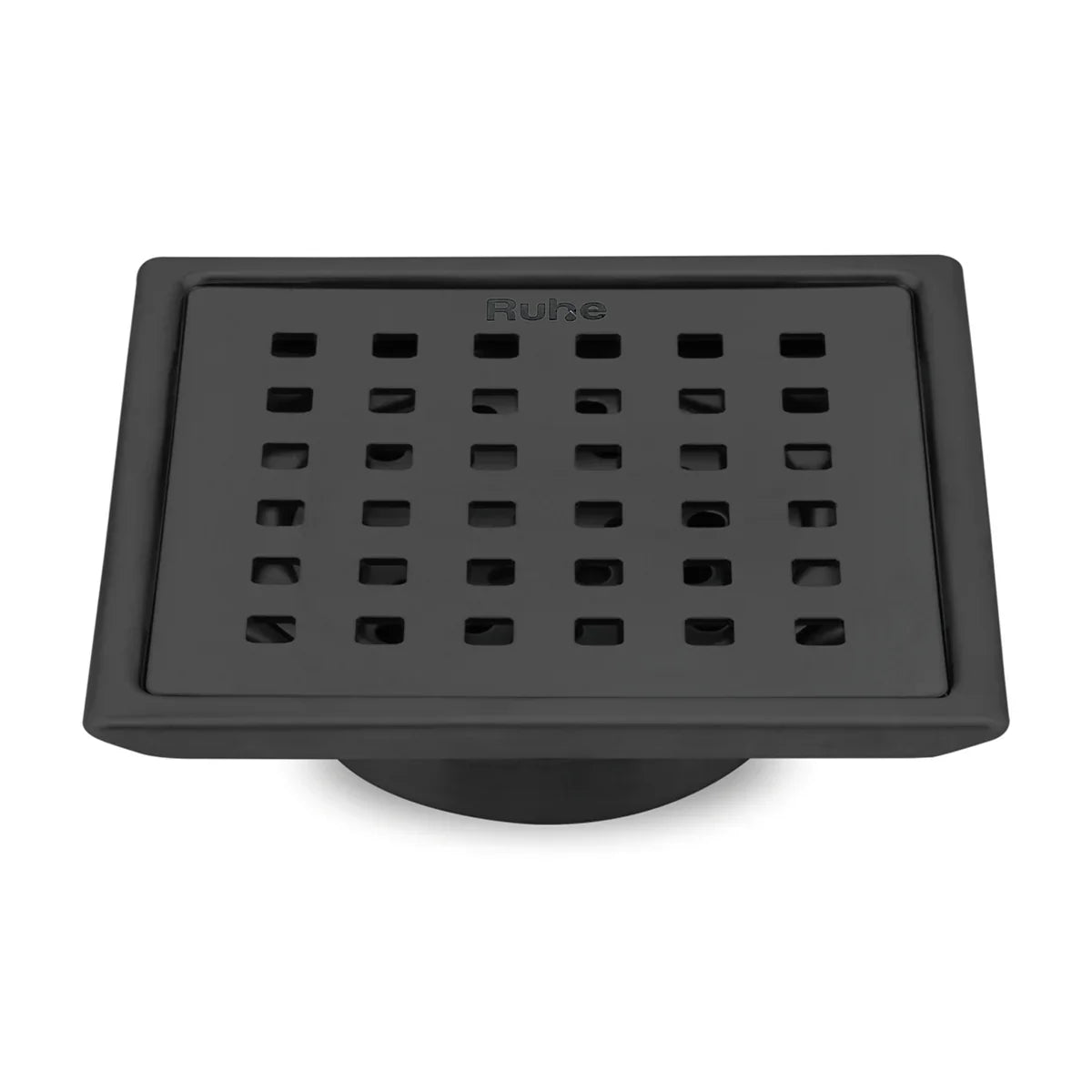 Pearl Square 304-Grade Floor Drain in Black PVD Coating (5 x 5 Inches)