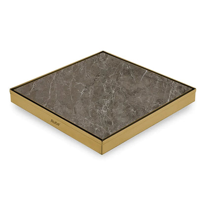 Marble-Insert Shower Drain Channel (12 x 12 Inches)