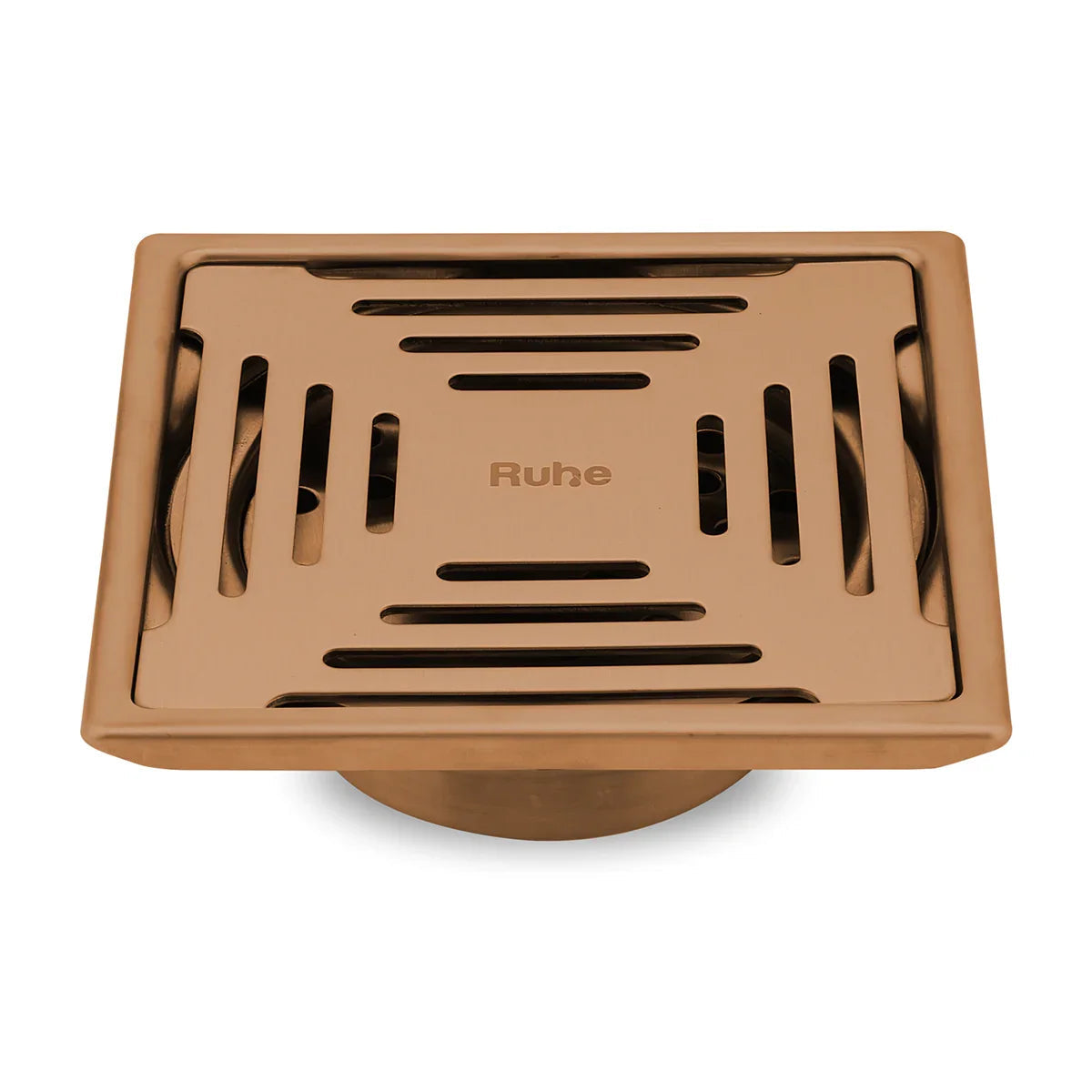 Opal Square Flat Cut Floor Drain in Antique Copper PVD Coating (6 x 6 Inches) - by Ruhe