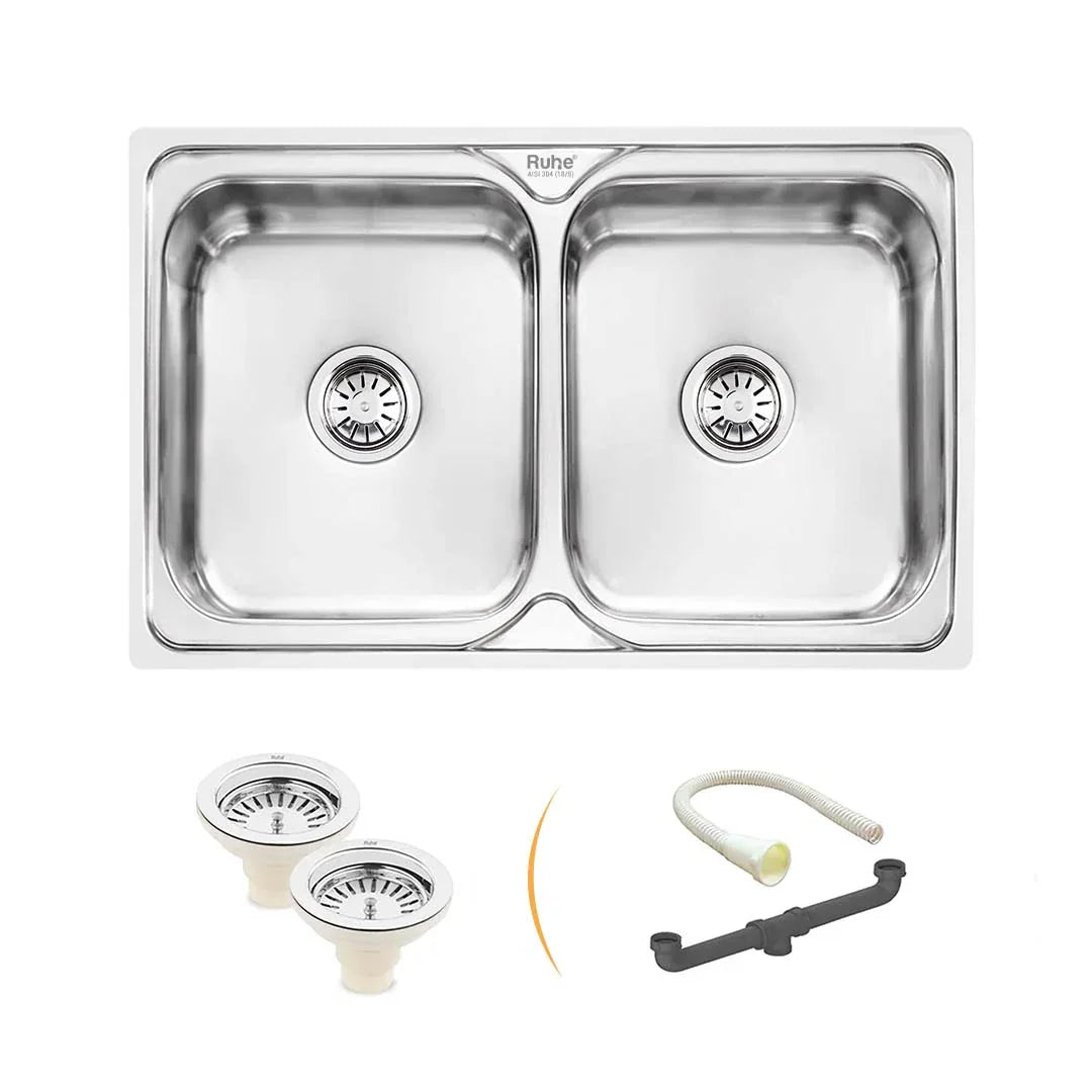 Double Bowl Kitchen Sink (32 x 20 x 8 Inches)