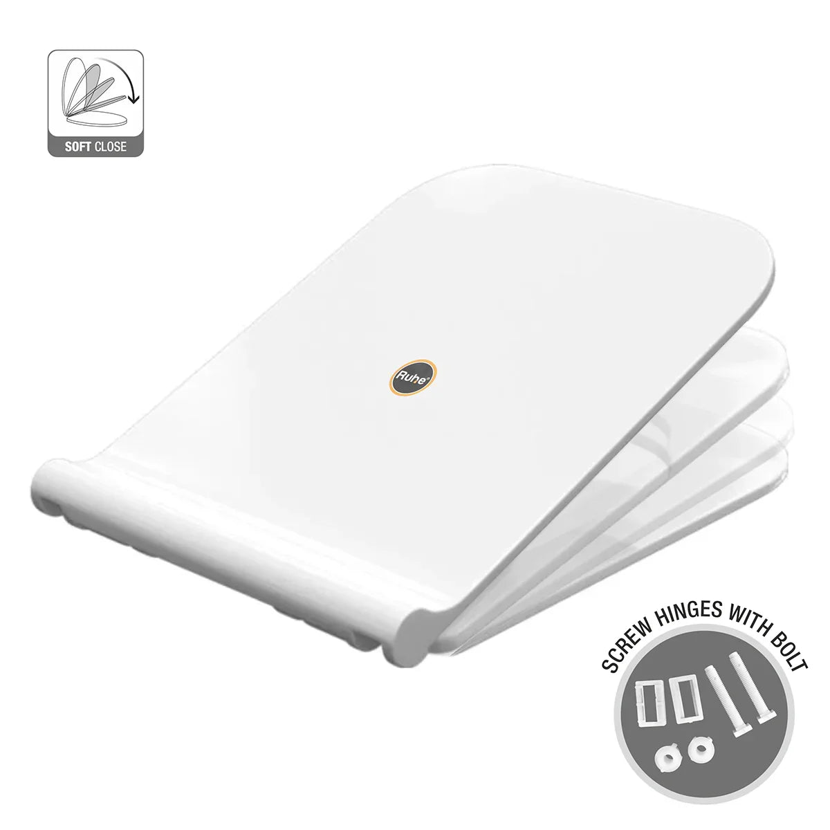 Exclusive Square Toilet Seat Cover (White) (Soft Close)