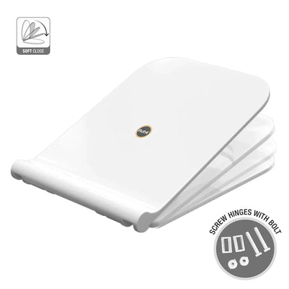 Exclusive Square Toilet Seat Cover (White) (Soft Close)