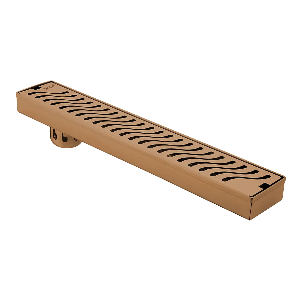 Wave Shower Drain Channel (40 x 3 Inches) Antique Copper PVD Coated - by Ruhe
