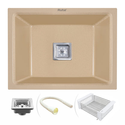 Quartz Single Bowl Kitchen Sink (21 x 18 x 9 Inches)