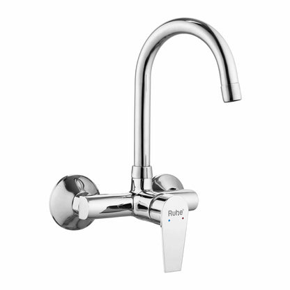 Elixir Single Lever Wall-mount Kitchen Sink Mixer Tap with Medium Swivel Spout (15") - by Ruhe