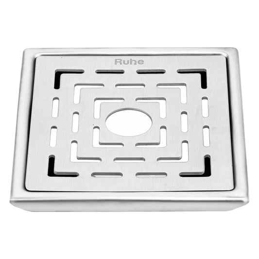 Sapphire Square 304-Grade Floor Drain with Hole (6 x 6 Inches) - by Ruhe