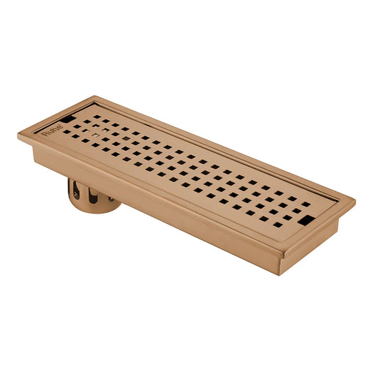 Palo Shower Drain Channel (18 x 5 Inches) Antique Copper PVD Coated - by Ruhe