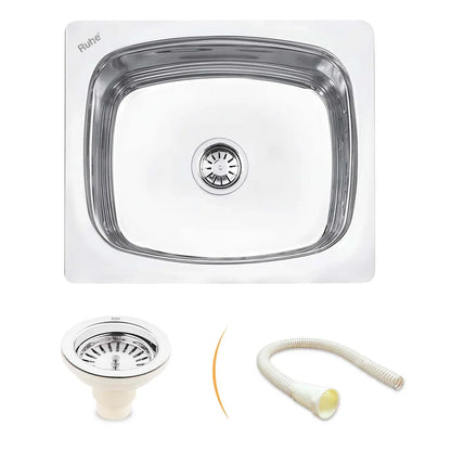 Oval Single Bowl Kitchen Sink (21 x 18 x 8 Inches)