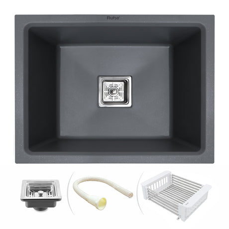 Quartz Single Bowl Kitchen Sink (21 x 18 x 9 Inches)