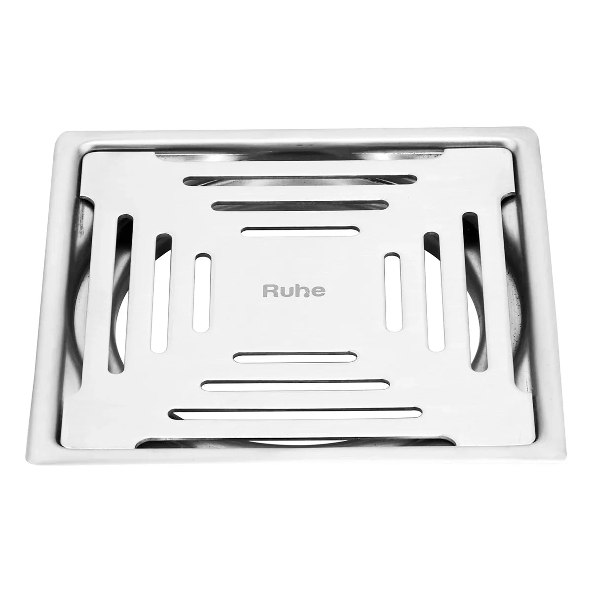 Opal Square Flat Cut 304-Grade Floor Drain (6 x 6 Inches)