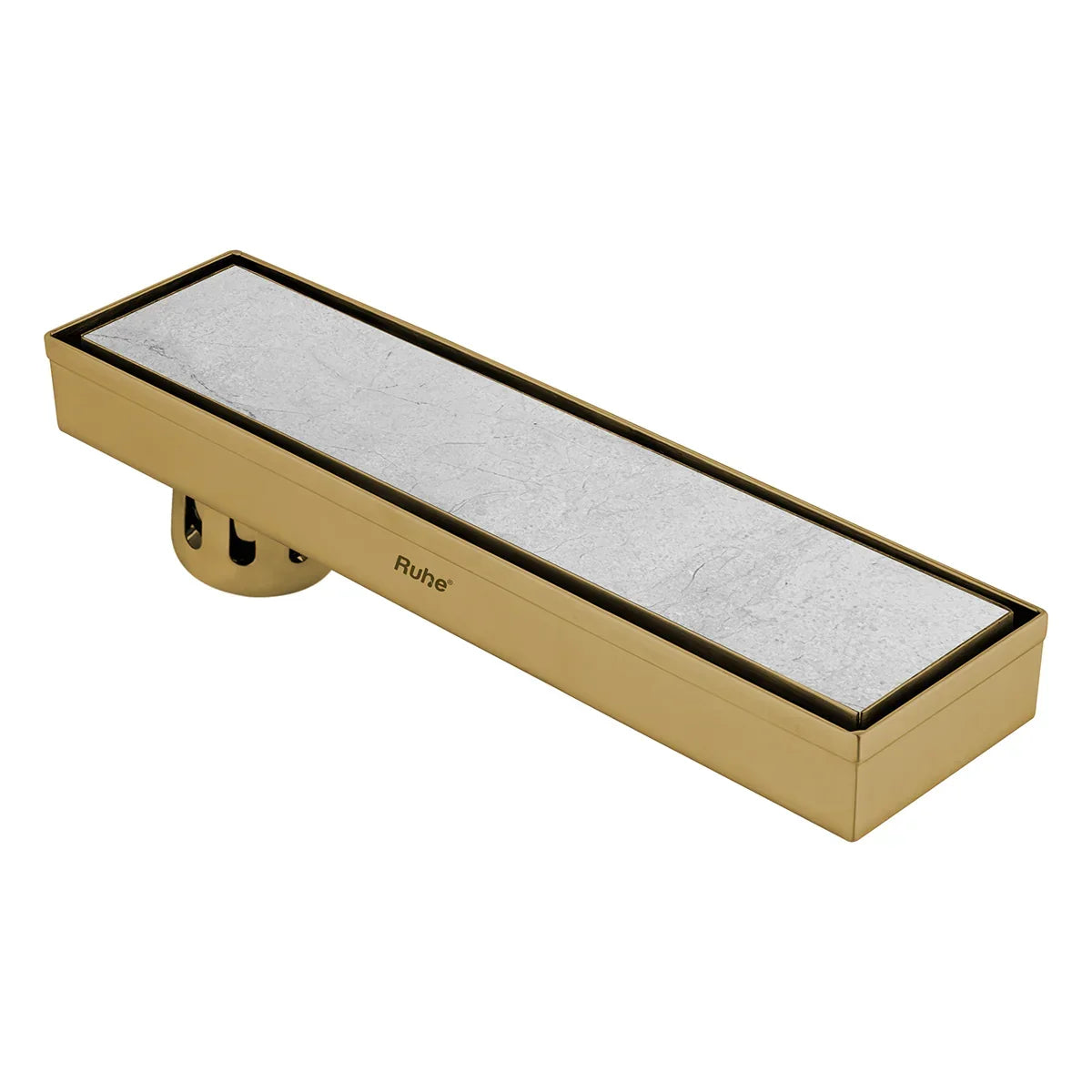 Marble-Insert Shower Drain Channel Yellow Gold (3 Inches)