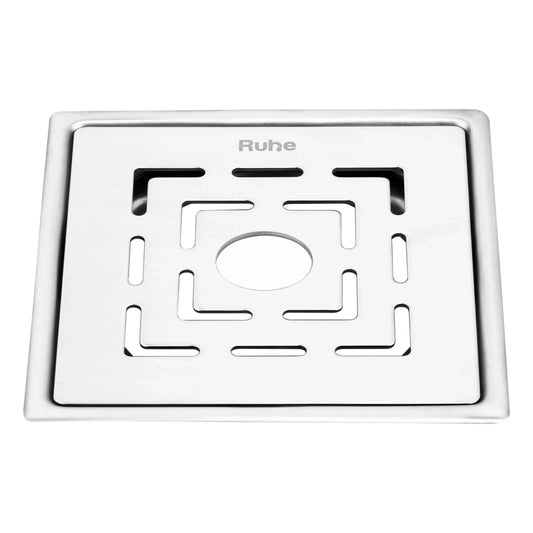 Jupiter Square Premium Flat Cut Floor Drain (6 x 6 Inches) with Hole
