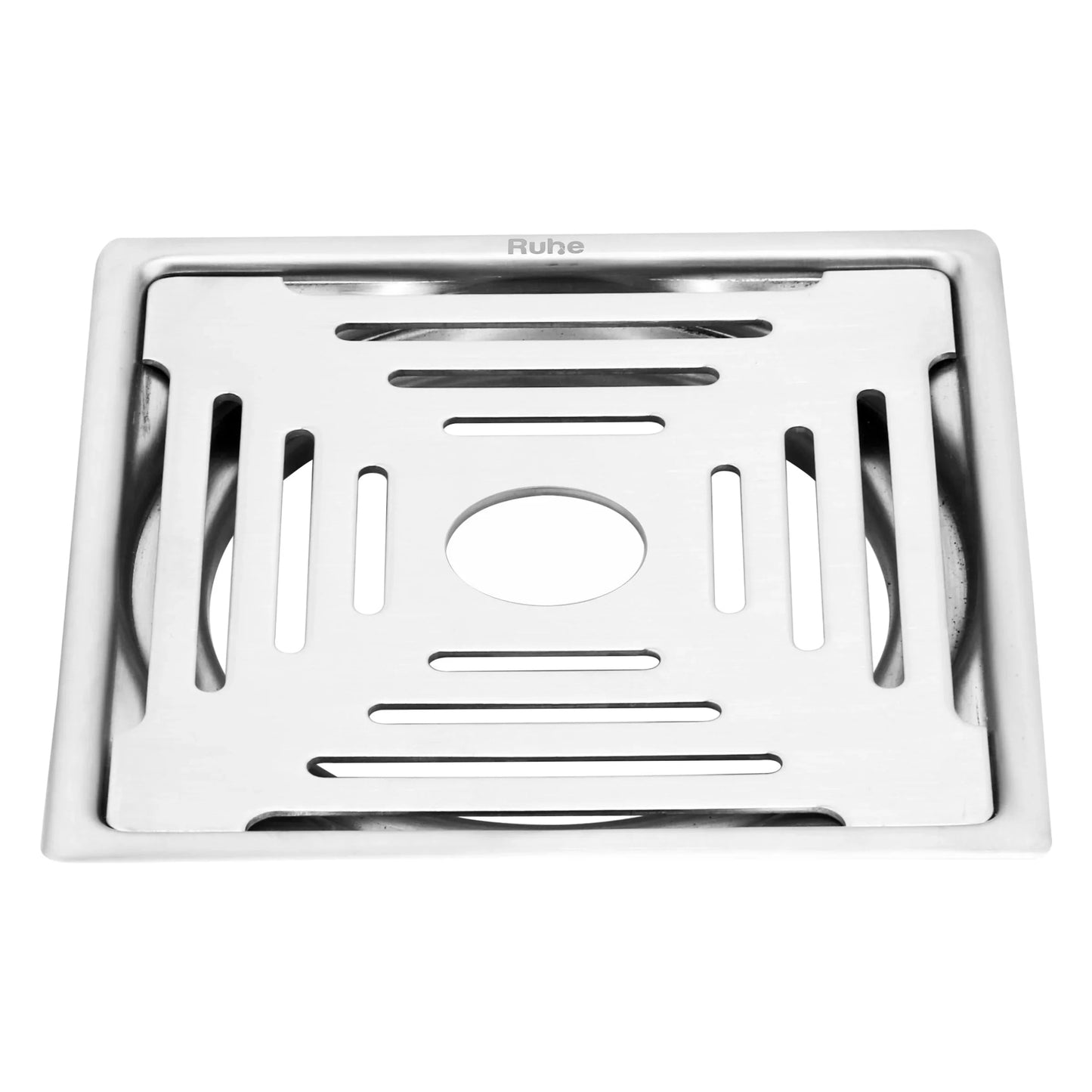 Earth Square Premium Flat Cut Floor Drain (6 x 6 Inches) with Hole