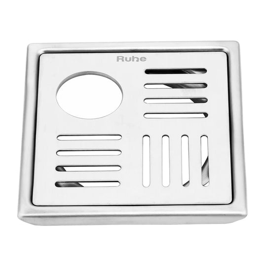 Ruby Square 304 Grade Floor Drain with Hole (5 x 5 Inches) - by Ruhe