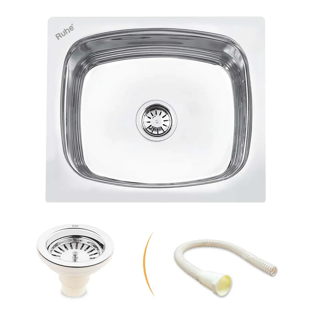 Oval Single Bowl Kitchen Sink (20 x 17 x 8 Inches)