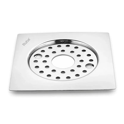 Plain Neon Square Flat Cut Floor Drain (6 x 6 inches) with Lock and Hole